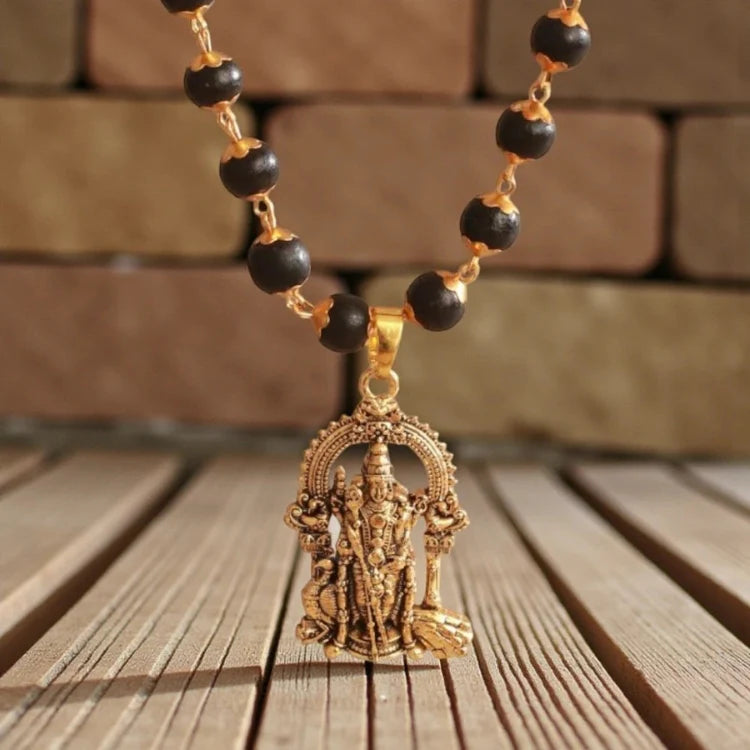 Golden Karungali Mala with Murgan Pendant