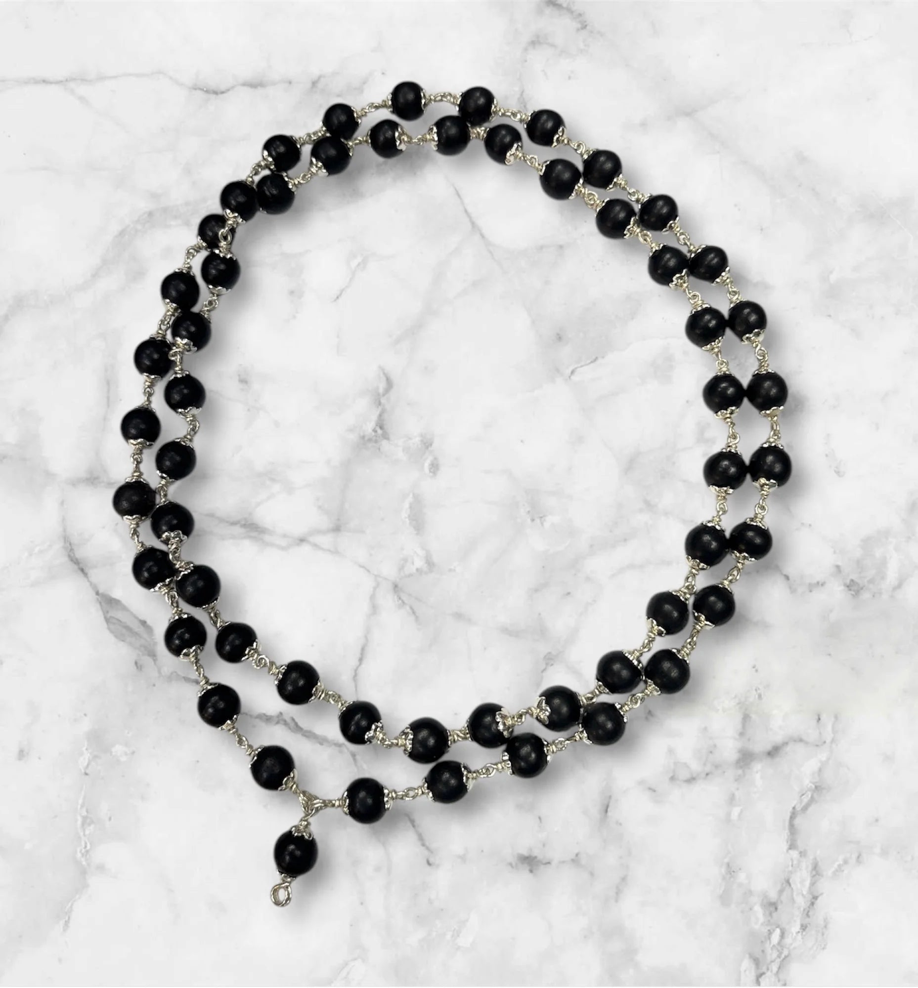 Silver Plated Karungali Mala