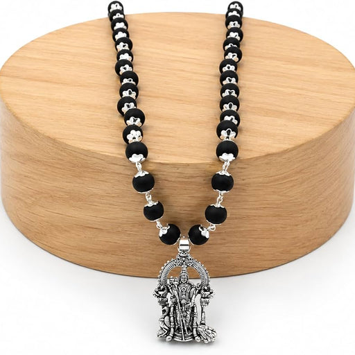 Karungali Malai with Silver Murugan Pendant